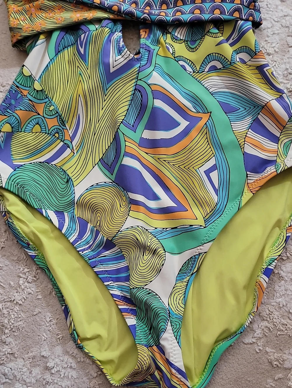 Trina Turk Amazonia Indigo One Piece Swimsuit Size 8 Medium Tropical Resort